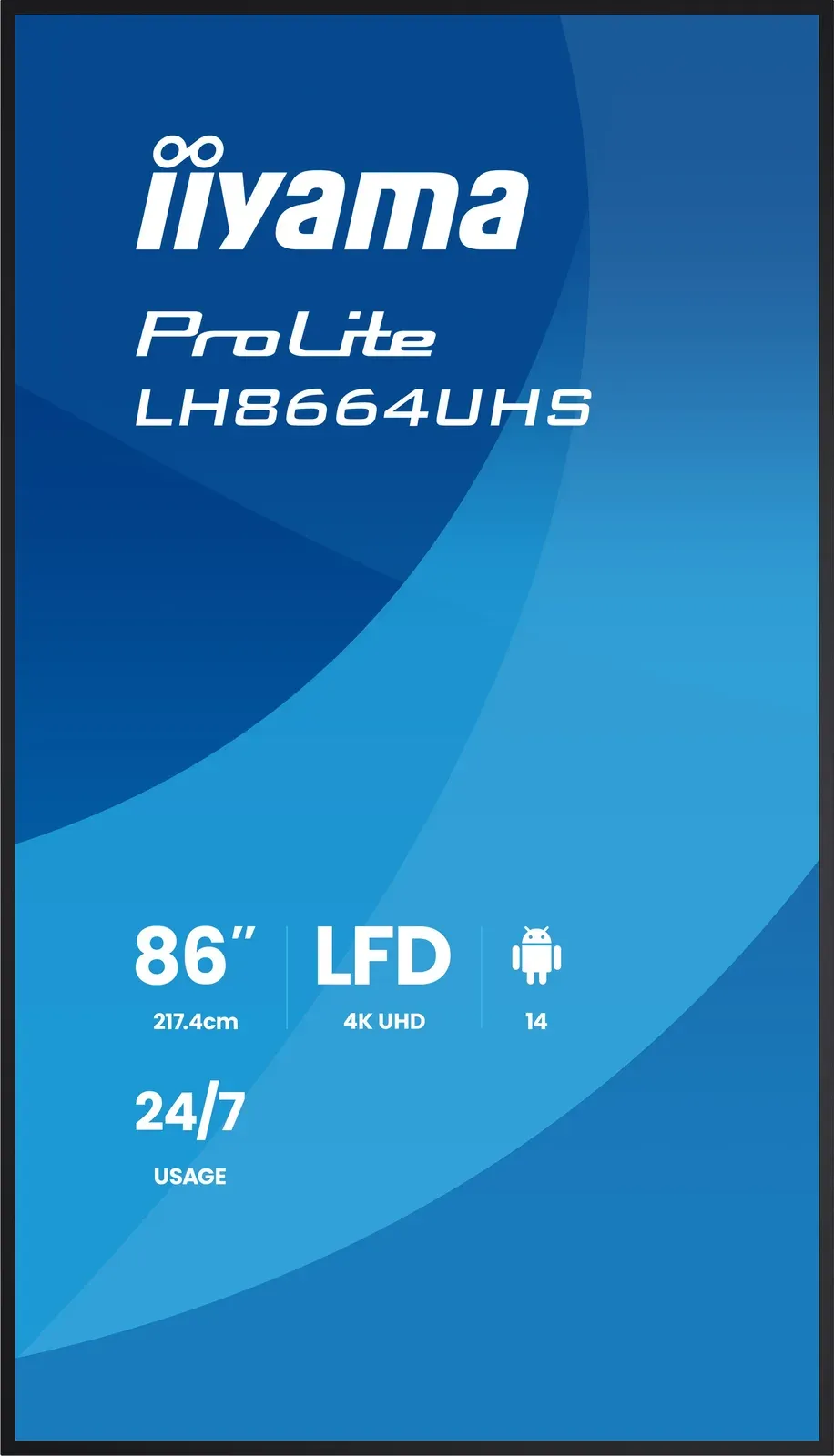 86" iiyama LH8664UHS-B3AG:IPS,4K,ANDR 14,24/7