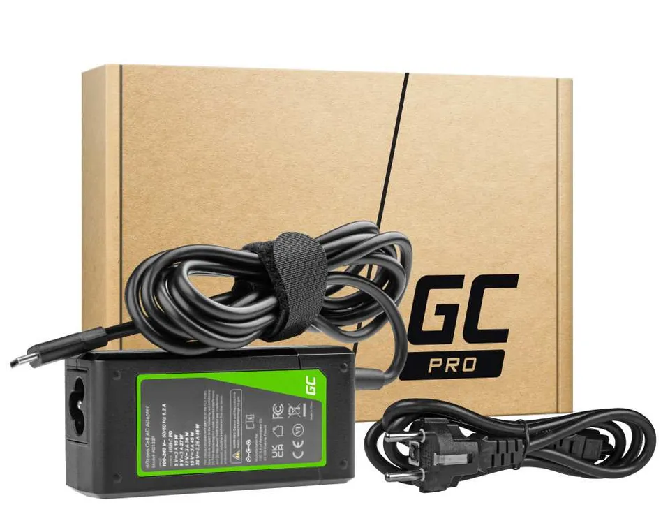 Green Cell Charger / AC Adapter / Power Supply USB-C 45W for laptops, tablets an