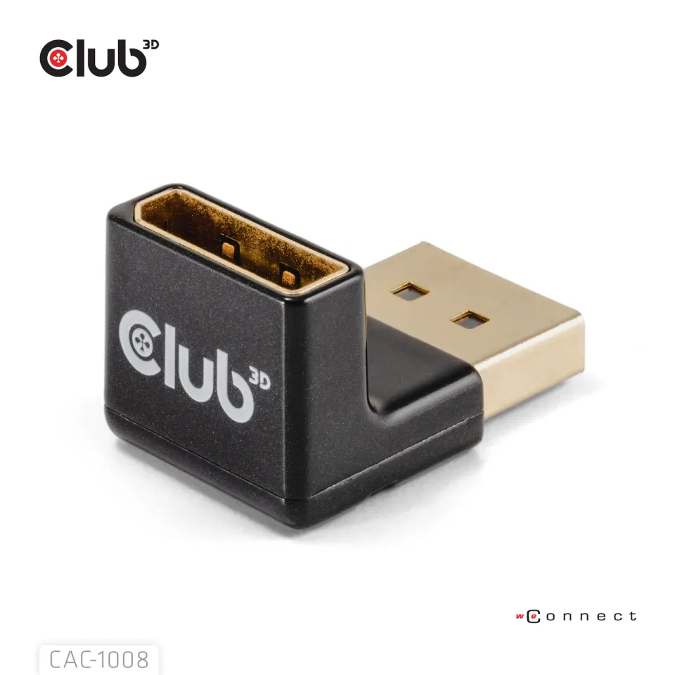 Club3D Adaptér DisplayPort na DisplayPort 1.4, 4K120Hz, 8K30Hz, 90°