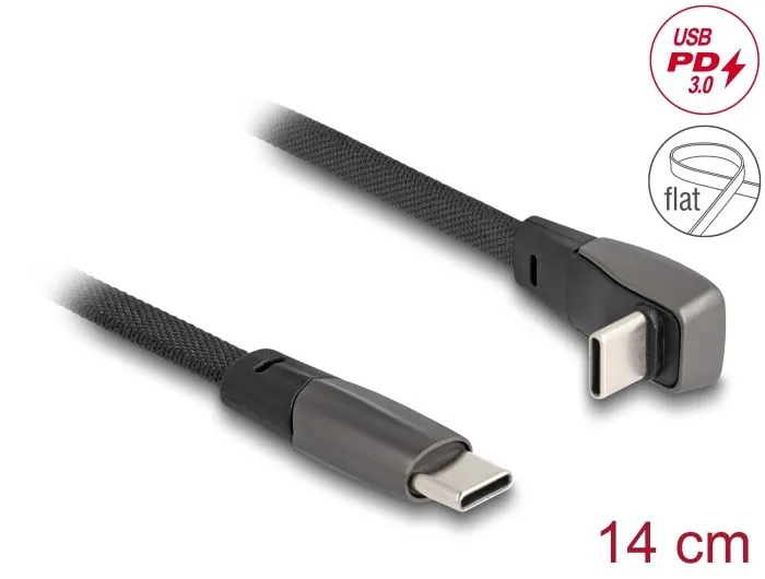 Delock Plochý páskový kabel USB 2.0 ze zástrčkového konektoru USB Type-C na zást