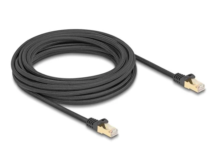Delock Síťový kabel RJ45 s pleteným opláštěním, Cat.6A, ze zástrčky S/FTP na zás (80321)