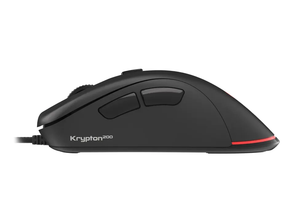 Genesis herní optická myš KRYPTON 200/RGB/6400 DPI/Herní/Optická/6 000 DPI/Drátová USB/Černá