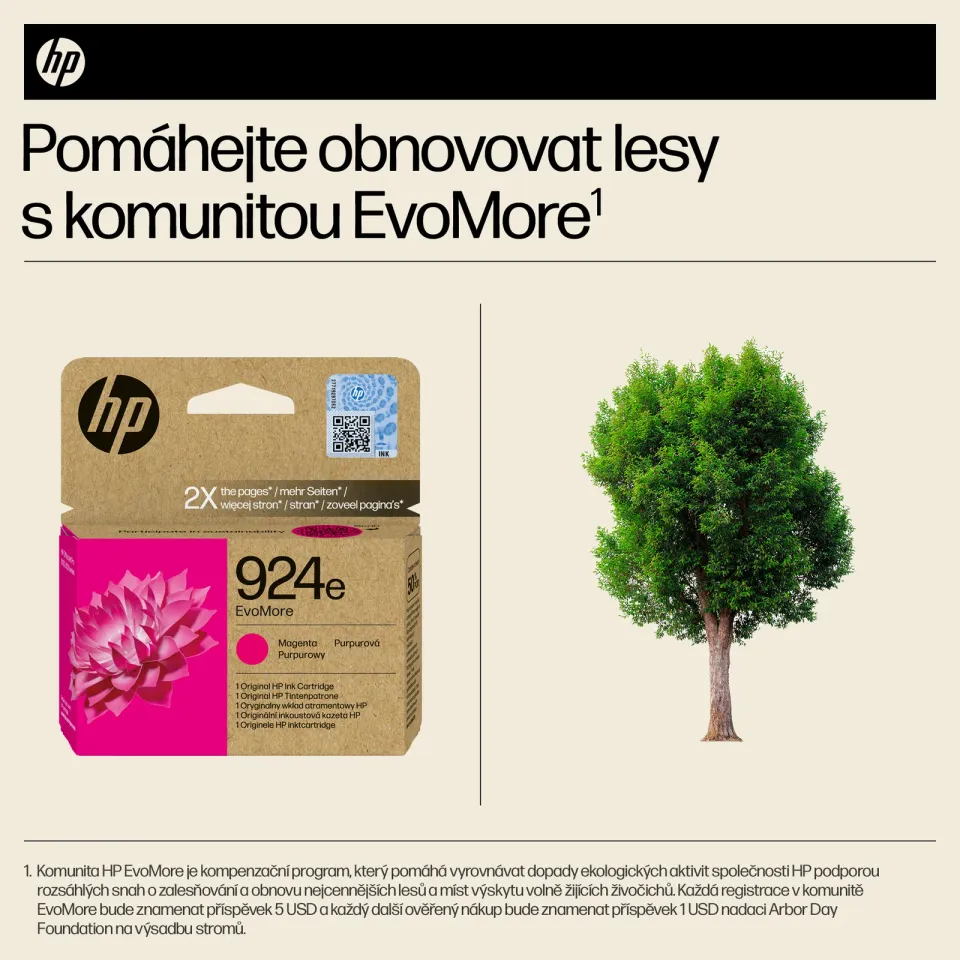 HP 4K0U8NE originální náplň purpurová č.924e magenta cca 800 stran (magenta, pro HP OfficeJet 8122e, 8132e)