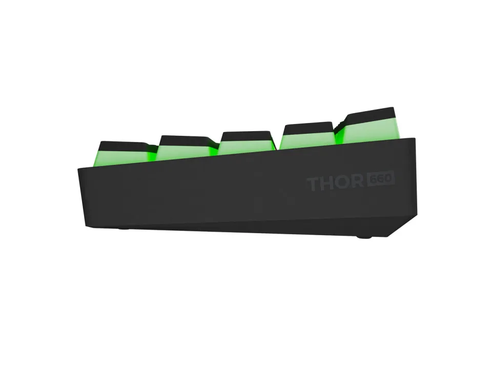 Genesis herní klávesnice THOR 660 G2/Gateron Red/USB+BT/US layout/Černá