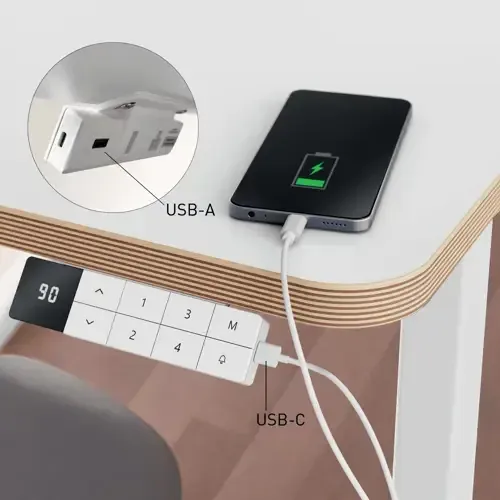 LEITZ Výškově nastavitelný elektrický ergonomický stůl Leitz Ergo bílý 120x70 cm
