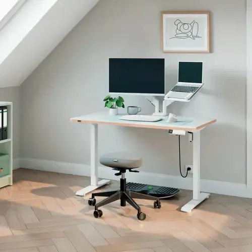 LEITZ Výškově nastavitelný elektrický ergonomický stůl Leitz Ergo bílý 120x70 cm