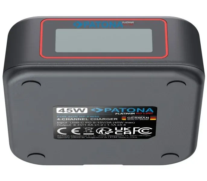 PATONA nabíječka 4-port pro Foto Sony NP-FW50, Power delivery, USB-C
