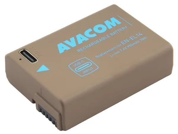 AVACOM Náhradní baterie Nikon EN-EL14 vstup USB-C Li-Ion 7.4V 950mAh 7Wh