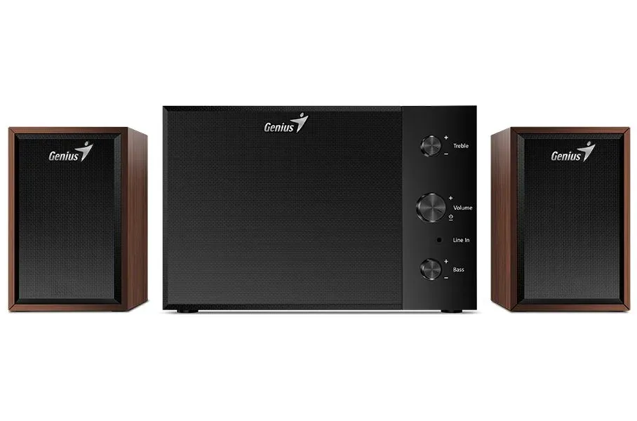Genius repro SW-2.1 350 , 15W, 3,5mm jack, dřevěné, hnědo-černé