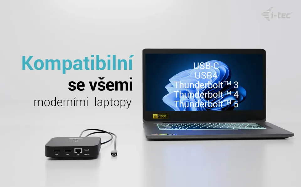 i-tec USB-C Dual HDMI Docking Station, Power Delivery 100W
