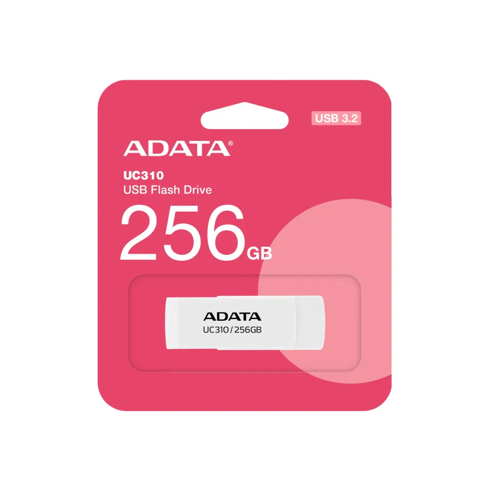 ADATA UC310/256GB/USB 3.2/USB-A/Bílá