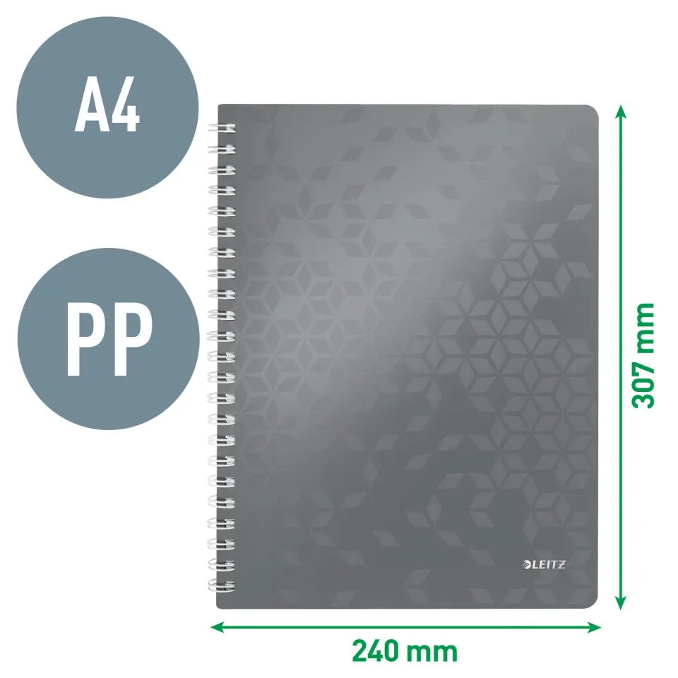 LEITZ Blok WOW A4, PP, linka, bílá