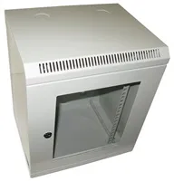 BAZAR - XtendLan 10" nástěnný rozvaděč 9U 350x140, nosnost 50 kg, dveře z plexiskla, svařovaný, šedý - Rozbaleno (Komple
