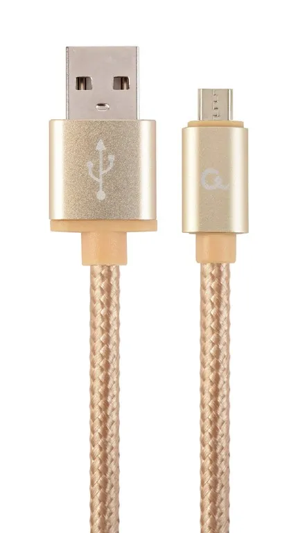 GEMBIRD CABLEXPERT Kabel USB A Male/Micro USB Male 2.0, 1,8m, opletený, zlatý, b