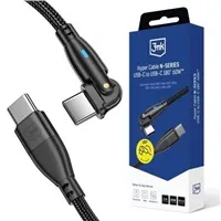3mk kabel Hyper Cable N-SERIES C to C 2m 20V/3A 60W Black - Swivel