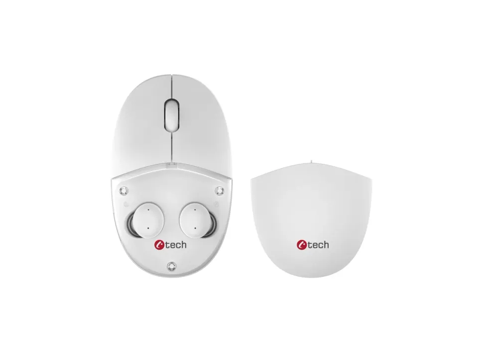 C-TECH Myš s TWS sluchátky WLM-21 Dual mode, bezdrátová, BT5.0 + 2,4GHz, 1600DPI