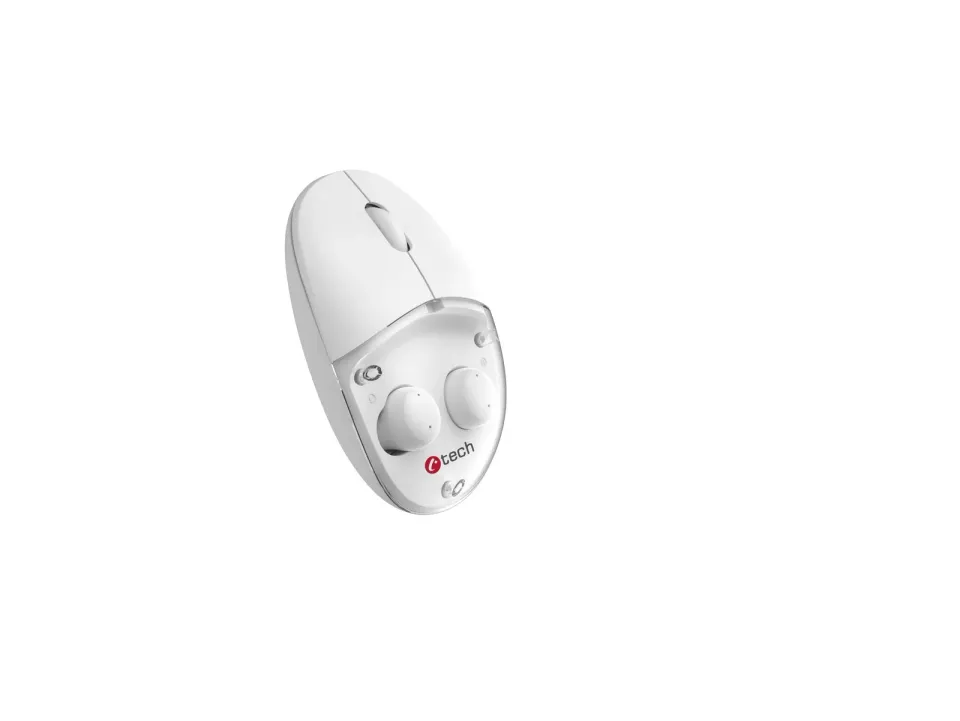 C-TECH Myš s TWS sluchátky WLM-21 Dual mode, bezdrátová, BT5.0 + 2,4GHz, 1600DPI