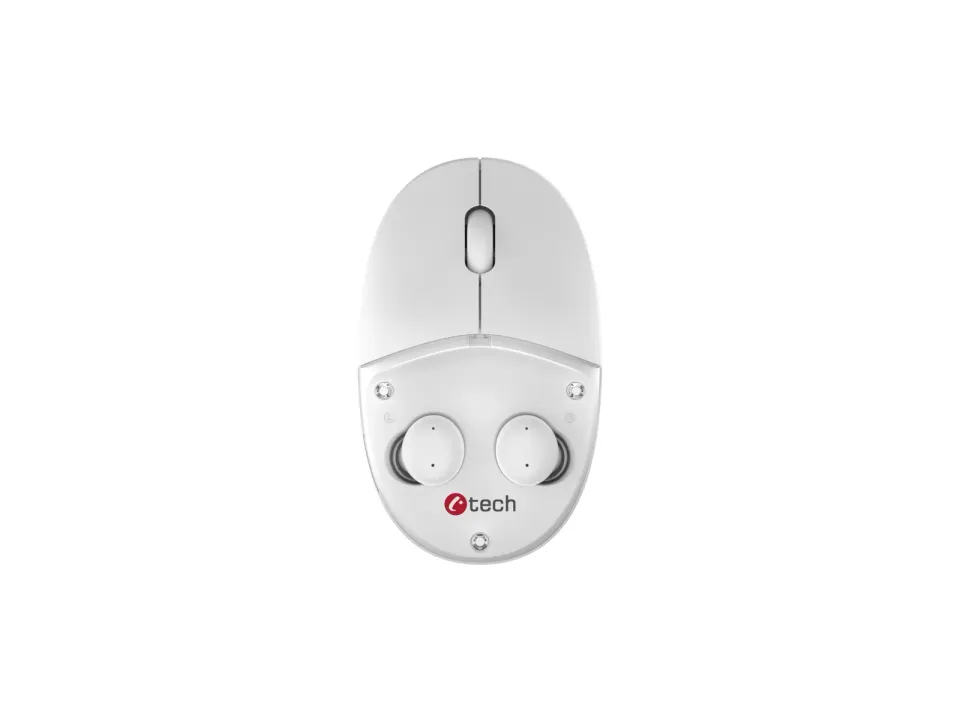 C-TECH Myš s TWS sluchátky WLM-21 Dual mode, bezdrátová, BT5.0 + 2,4GHz, 1600DPI
