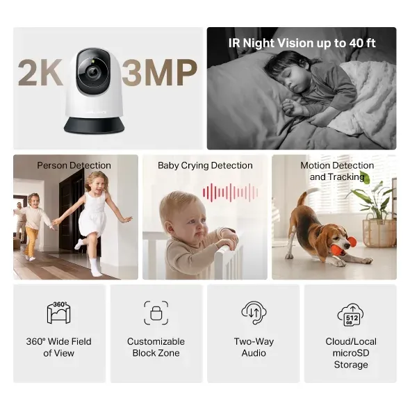 TP-Link Mercusys MC210 Domácí bezpečnostní otočná Wi-Fi kamera