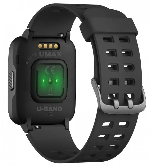 UMAX chytré hodinky U-Band P2 Black/ 1,3" IPS/ Bluetooth 4.2/ nRF52840/ ATM5/ iOS 8.0 +/ Android 4.3 +/ app Veryfit PRO