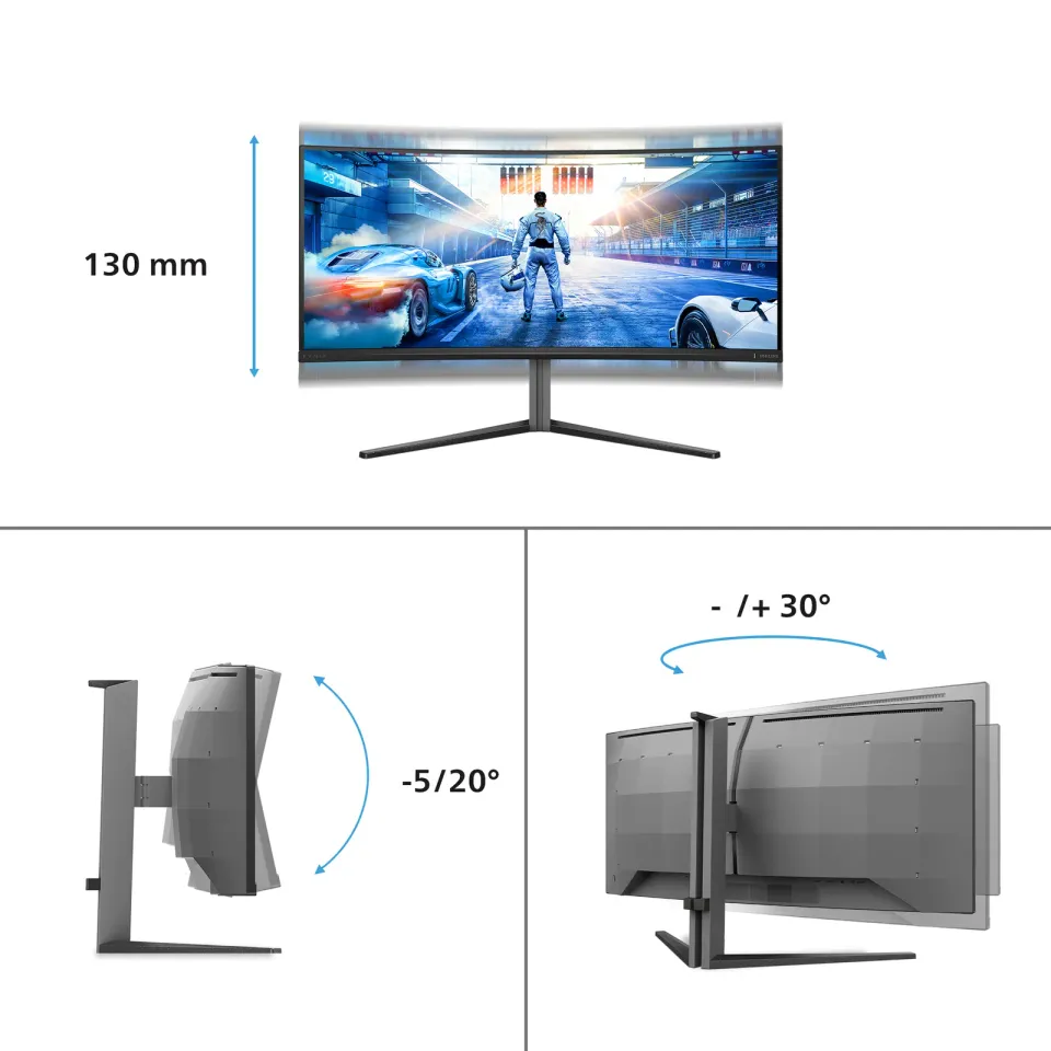 Philips Evnia/34M2C6500/00/34"/QD-OLED/3440x1440/175Hz/0,03ms/Gray/3R