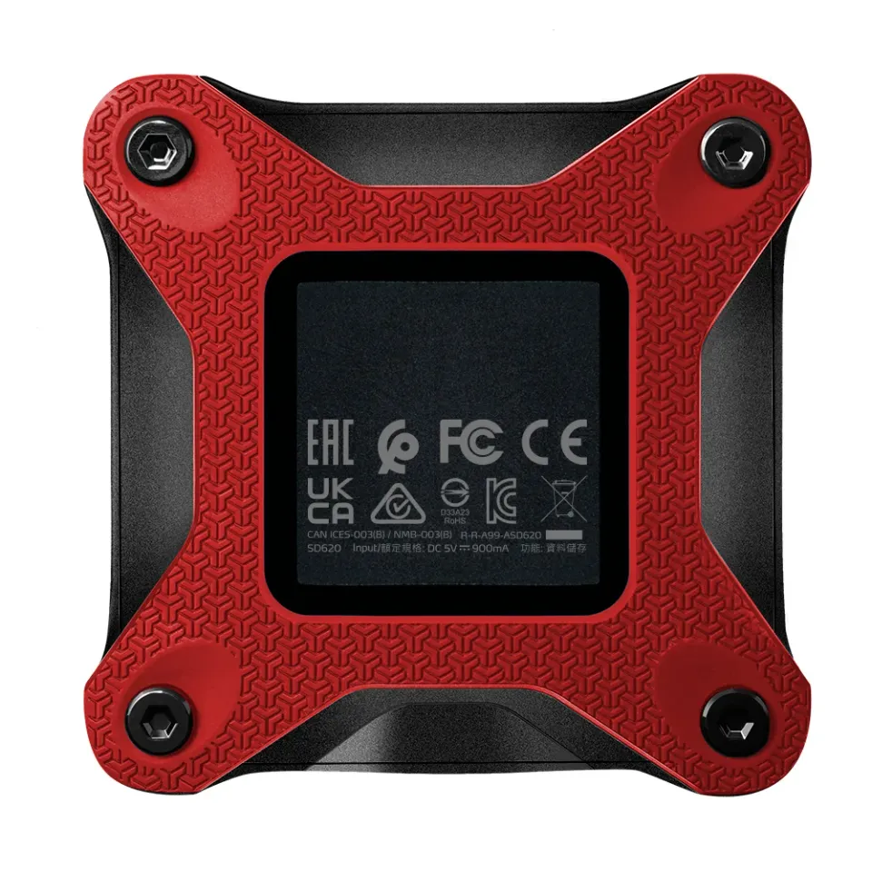ADATA Externí SSD 512GB SD620, USB Micro-B, USB 3.2 Gen 2, R:520/W:460MB/s, červená