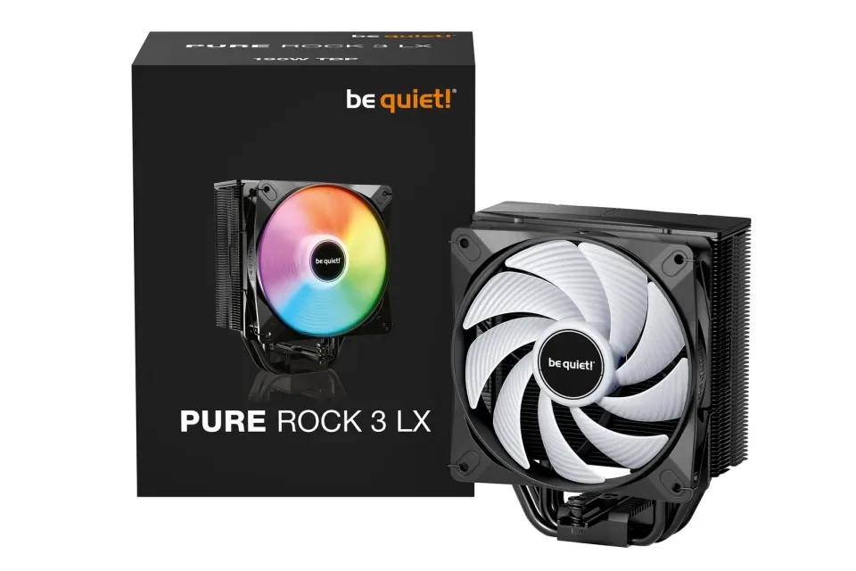 Be quiet! chladič CPU PURE ROCK 3 LX / 120mm PWM ARGB fan / 4xheatpipe / stříbrný