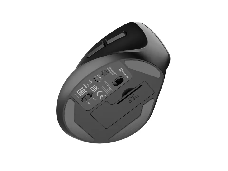 Natec CRAKE 2/Kancelářská/Optická/Pro leváky/2 400 DPI/USB+BT/Černá