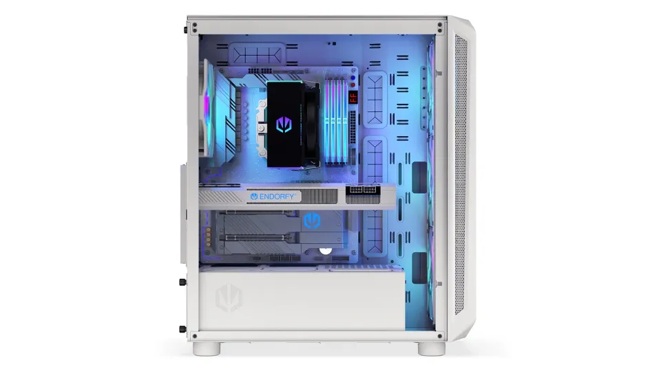 Endorfy Arx 500 White ARGB Skříň,Mid. tower,bez zdr.,ATX,2× USB, 1× USB-C, 4× 14