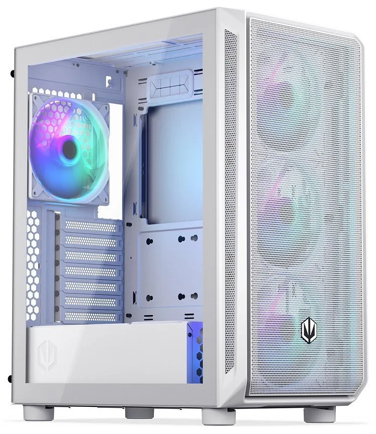 Endorfy Arx 500 White ARGB Skříň,Mid. tower,bez zdr.,ATX,2× USB, 1× USB-C, 4× 14