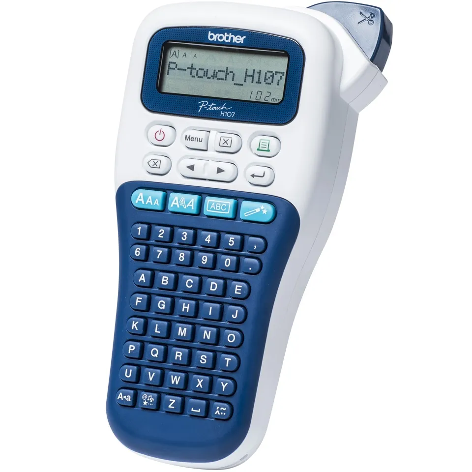 Brother P-touch PT-H107B – ruční popisovač štítků do 12 mm, abecední klávesnice, náhled před tiskem