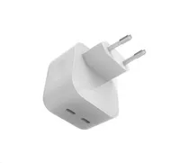 WG - Síťová nabíječka GaN 2x USB-C 35W, bílá