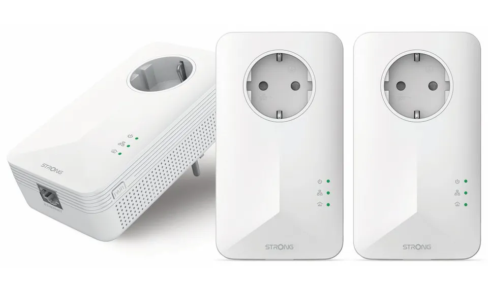 STRONG sada 3 adaptérů Powerline 1000 TRI EU/ 1000 Mbit/s/ 1x LAN/ bílý