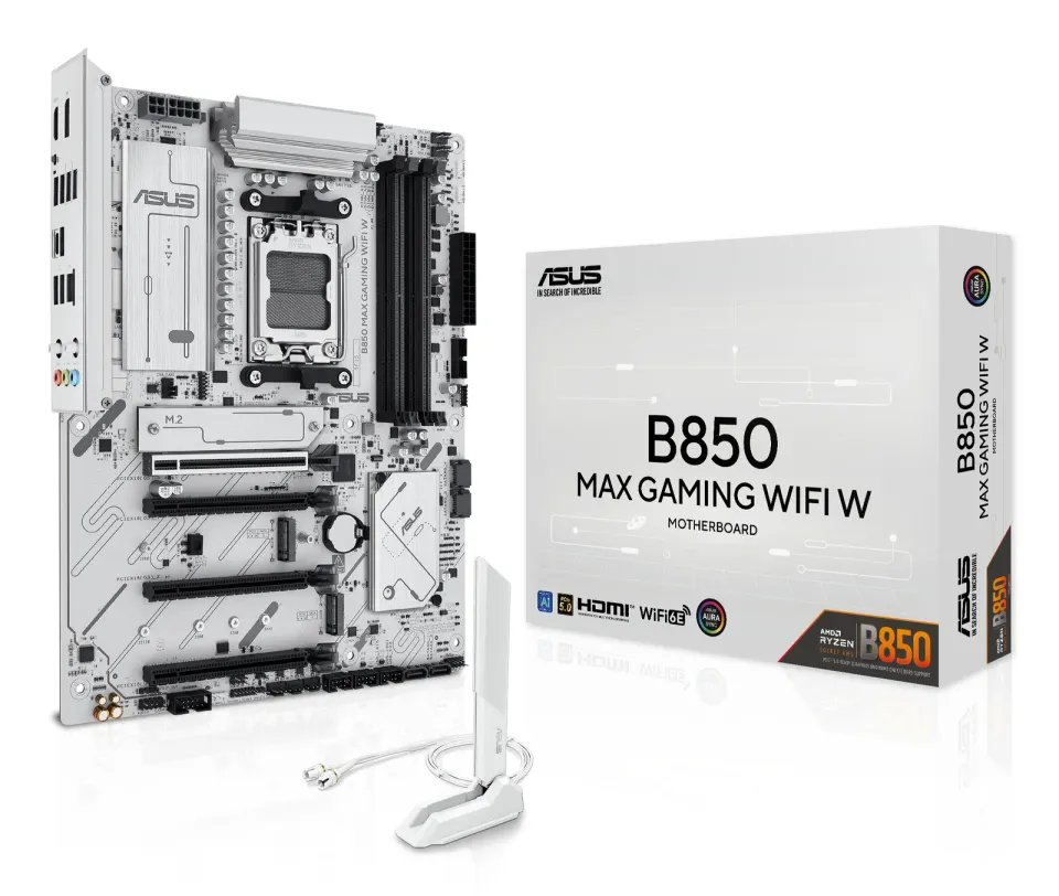 ASUS MB Sc AM5 B850 MAX GAMING WIFI W, AMD B850, 4xDDR5, 1xDP, 1xHDMI, WiFi, ATX