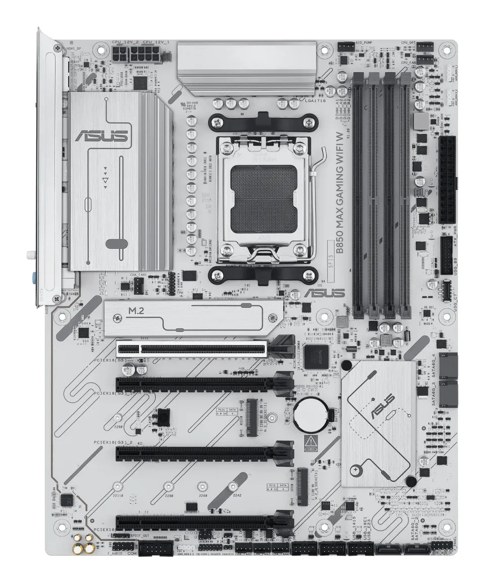 ASUS MB Sc AM5 B850 MAX GAMING WIFI W, AMD B850, 4xDDR5, 1xDP, 1xHDMI, WiFi, ATX