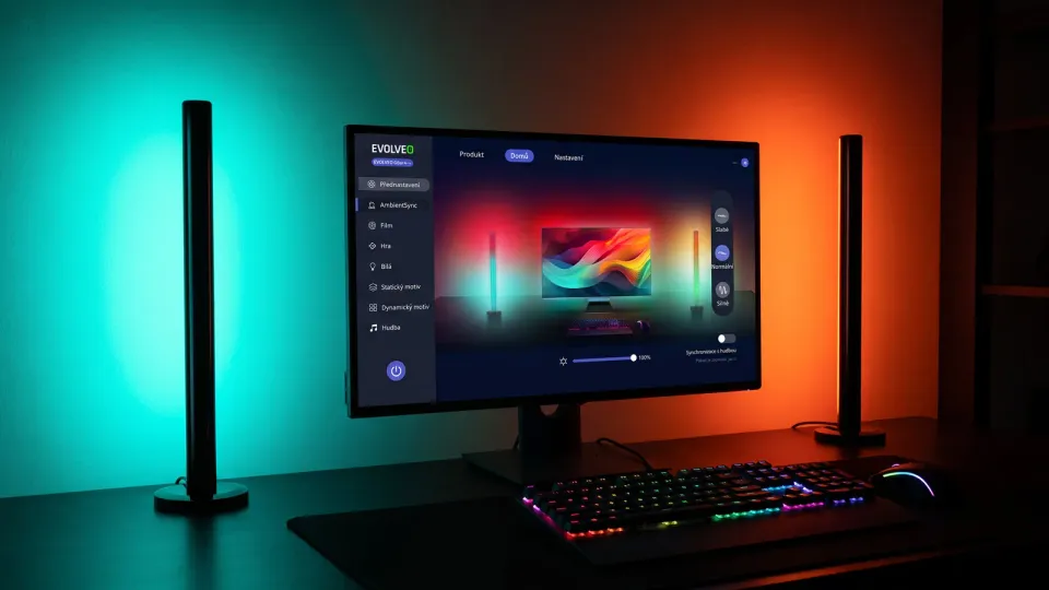 EVOLVEO Gbar 1, Ambientní RGB tyče k PC s aplikací