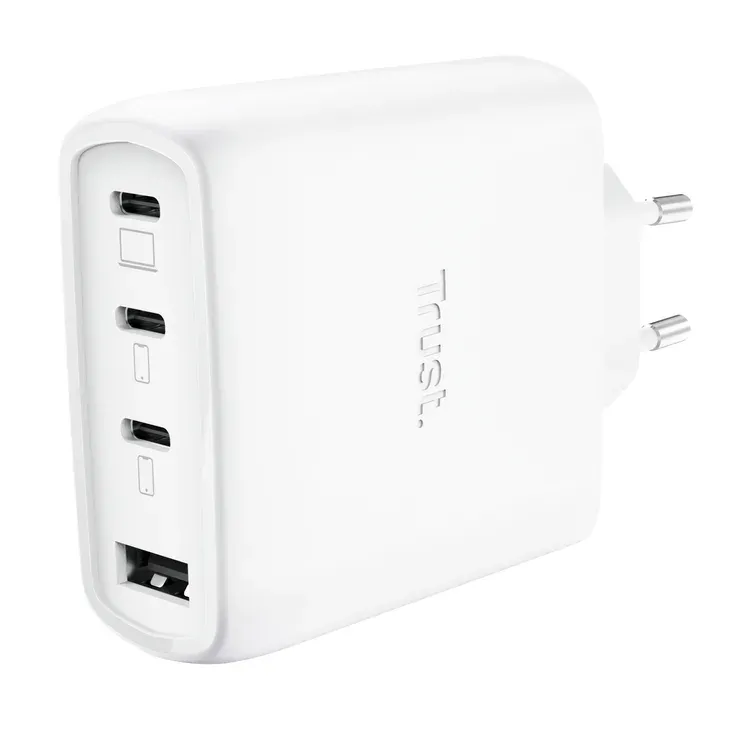 TRUST GaN Nabíječka MAXO 65W, 3xUSB-C,1xUSB-A, bílá
