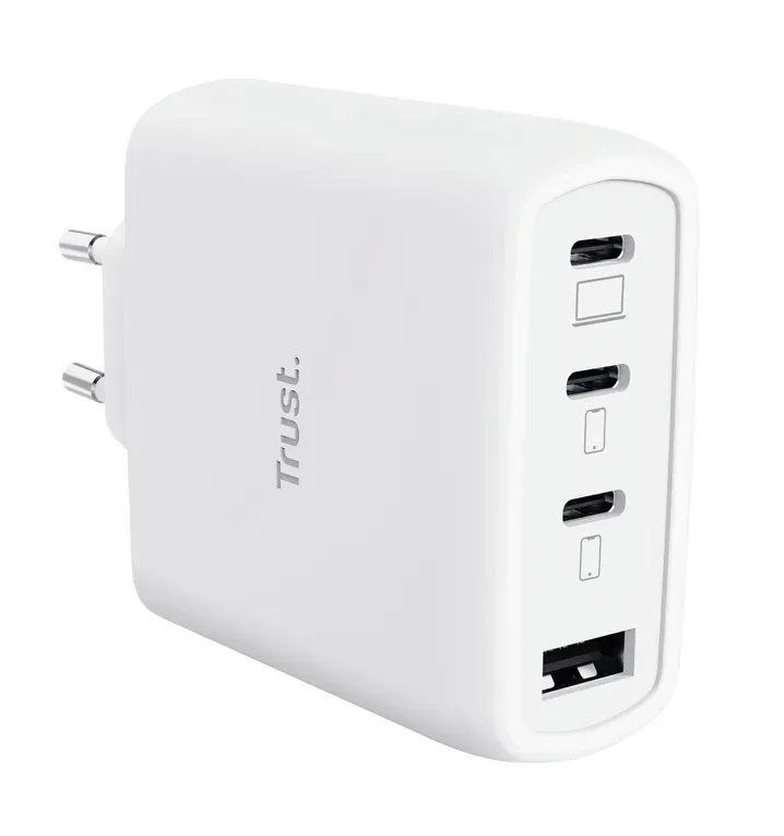 TRUST GaN Nabíječka MAXO 65W, 3xUSB-C,1xUSB-A, bílá