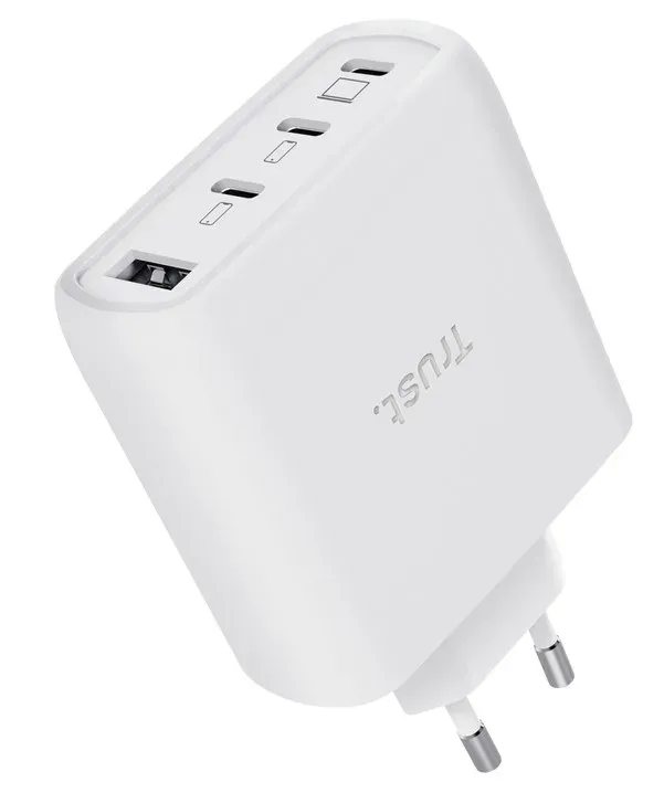 TRUST GaN Nabíječka MAXO 65W, 3xUSB-C,1xUSB-A, bílá