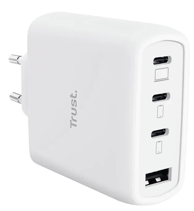 TRUST GaN Nabíječka MAXO 65W, 3xUSB-C,1xUSB-A, bílá
