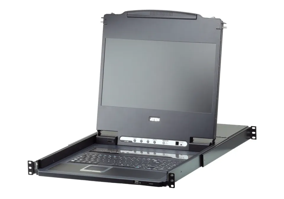 ATEN CL6708MW-ATA-AG SINGLE RAIL 8-PORT DVI FHD LCD KVM 17.3" W/LED LIGHT/USA KB