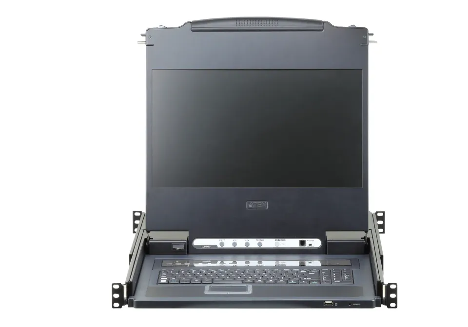 ATEN CL6708MW-ATA-AG SINGLE RAIL 8-PORT DVI FHD LCD KVM 17.3" W/LED LIGHT/USA KB