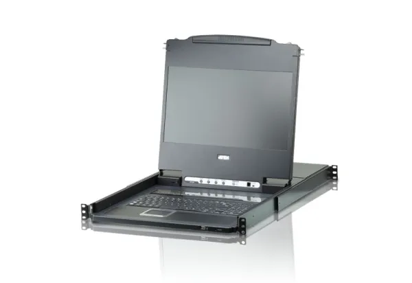 ATEN CL6708MW-ATA-AG SINGLE RAIL 8-PORT DVI FHD LCD KVM 17.3" W/LED LIGHT/USA KB