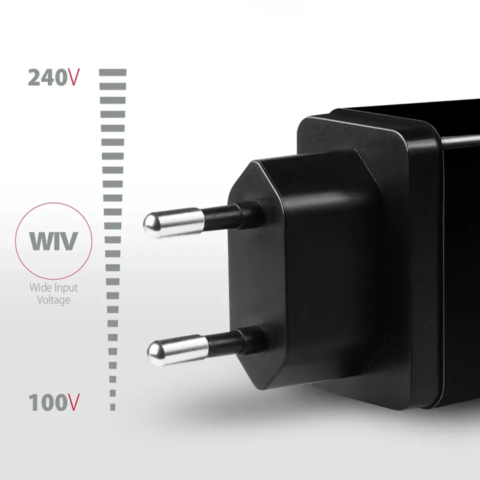 AXAGON ACU-QS24, QUICK a SMART nabíječka do sítě, 2x USB port QC3.0/AFC/FCP + 5V