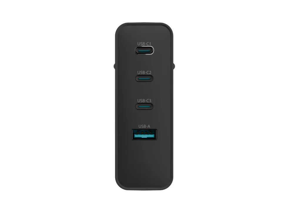 Univerzální USB nabíječka Natec GaN 100W, 3X USB-C, 1X USB-A, Černá