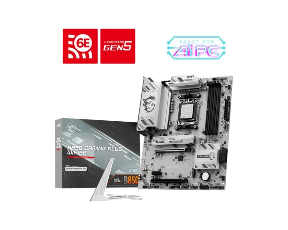MSI MB Sc AM5 B850 GAMING PLUS WIFI6E, AMD B850, 4xDDR5, 1xDP, WiFi, ATX