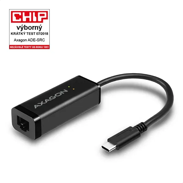 AXAGON ADE-SRC, USB3.1 Type-C - externí Gigabit Ethernet adaptér, auto install