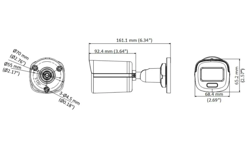 Hikvision DS-2CE10KF3T-LE(2.8mm) 5MPix HDTVI Bullet Hybrid ColorVu kamera; LED/IR 20m, IP67, WDR 130dB PoC