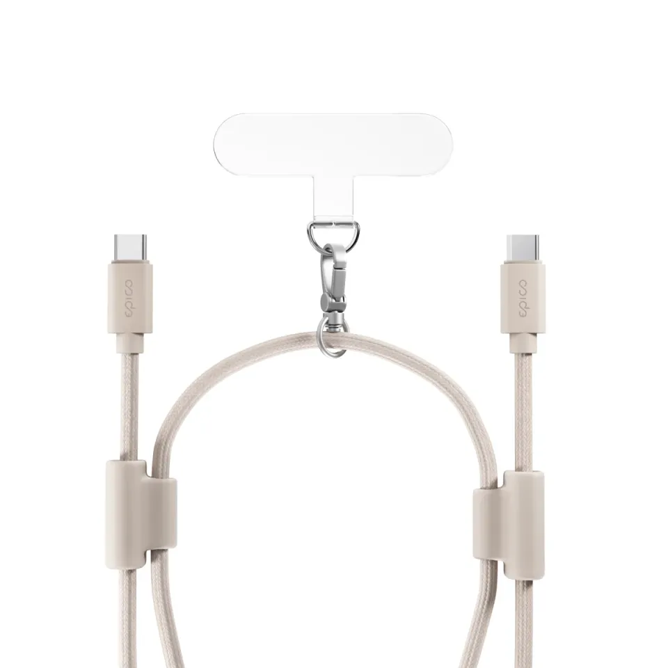 Epico šňůrka na telefon s USB-C kabelem - béžová