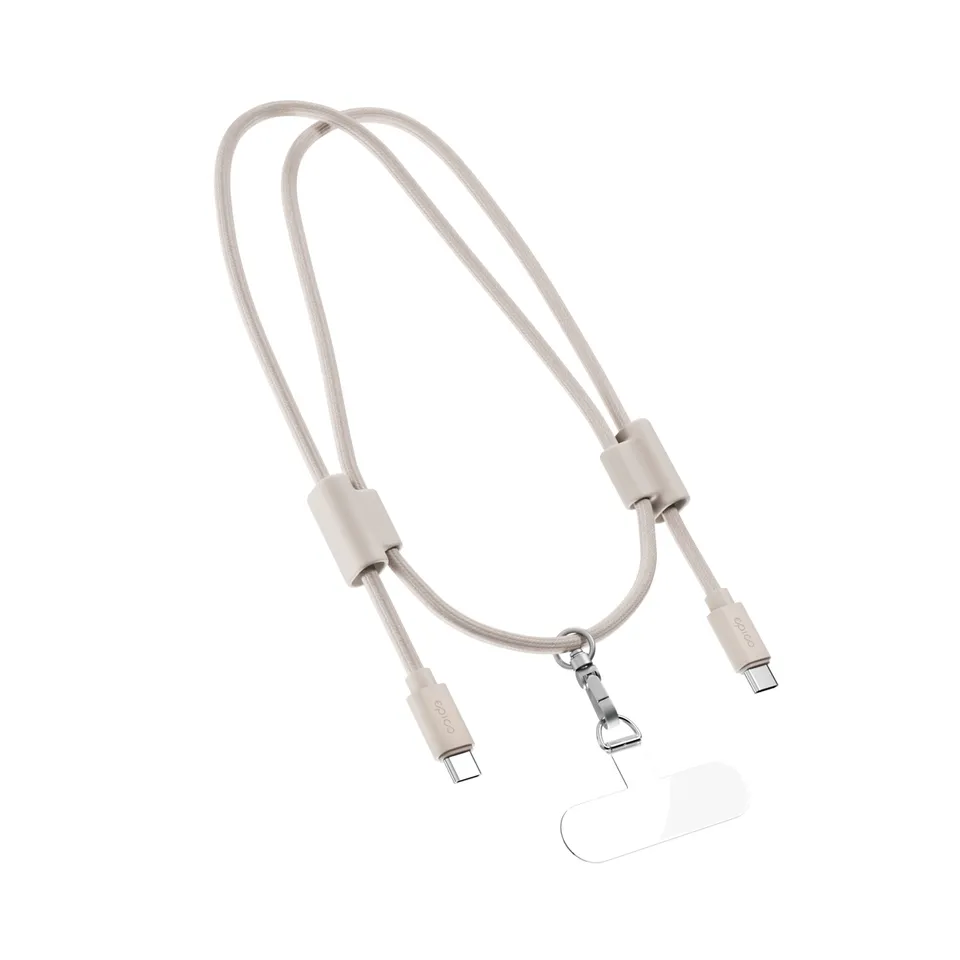 Epico šňůrka na telefon s USB-C kabelem - béžová